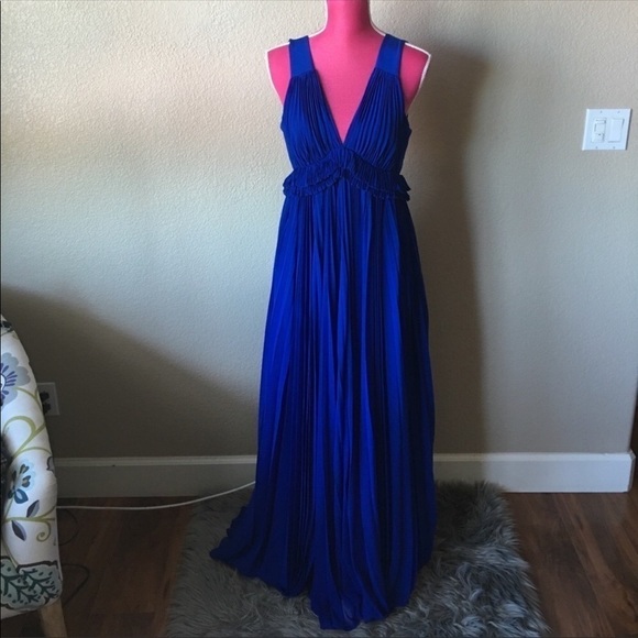 Rebecca Taylor Empire Waist Pleated Chiffon Dress Formal Evening Prom Wedding 8 - Picture 3 of 9